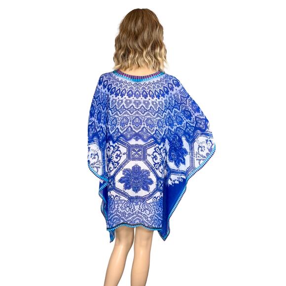 Beautiful Rhinestone Embellished Semi-sheer Beach Cover Up - Picture 9 of 14